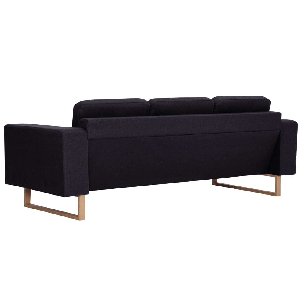 Ensemble de canapé 2 pcs tissu noir