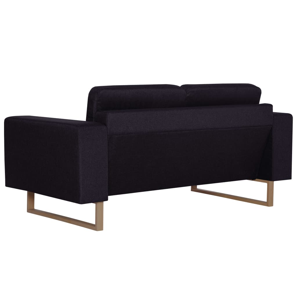 Ensemble de canapé 2 pcs tissu noir