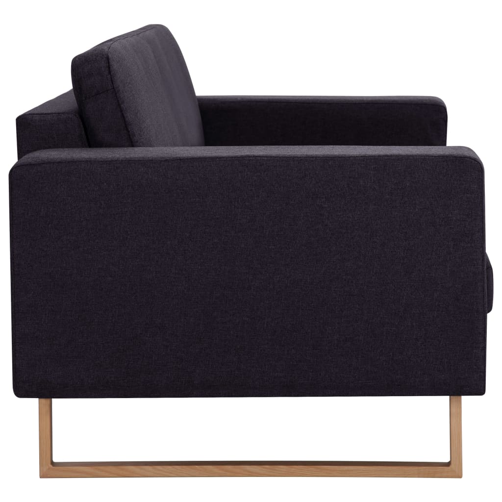 Ensemble de canapé 2 pcs tissu noir