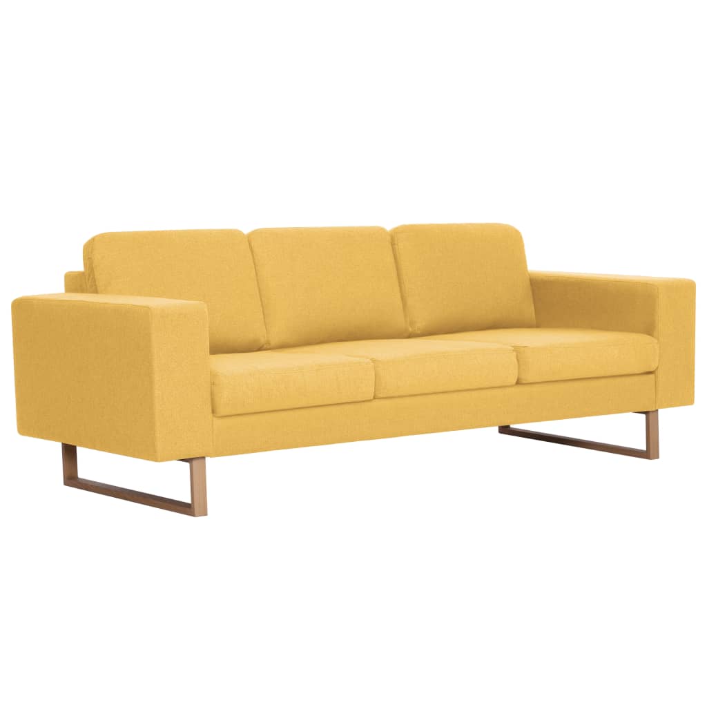 Ensemble de canapé 2 pcs tissu jaune