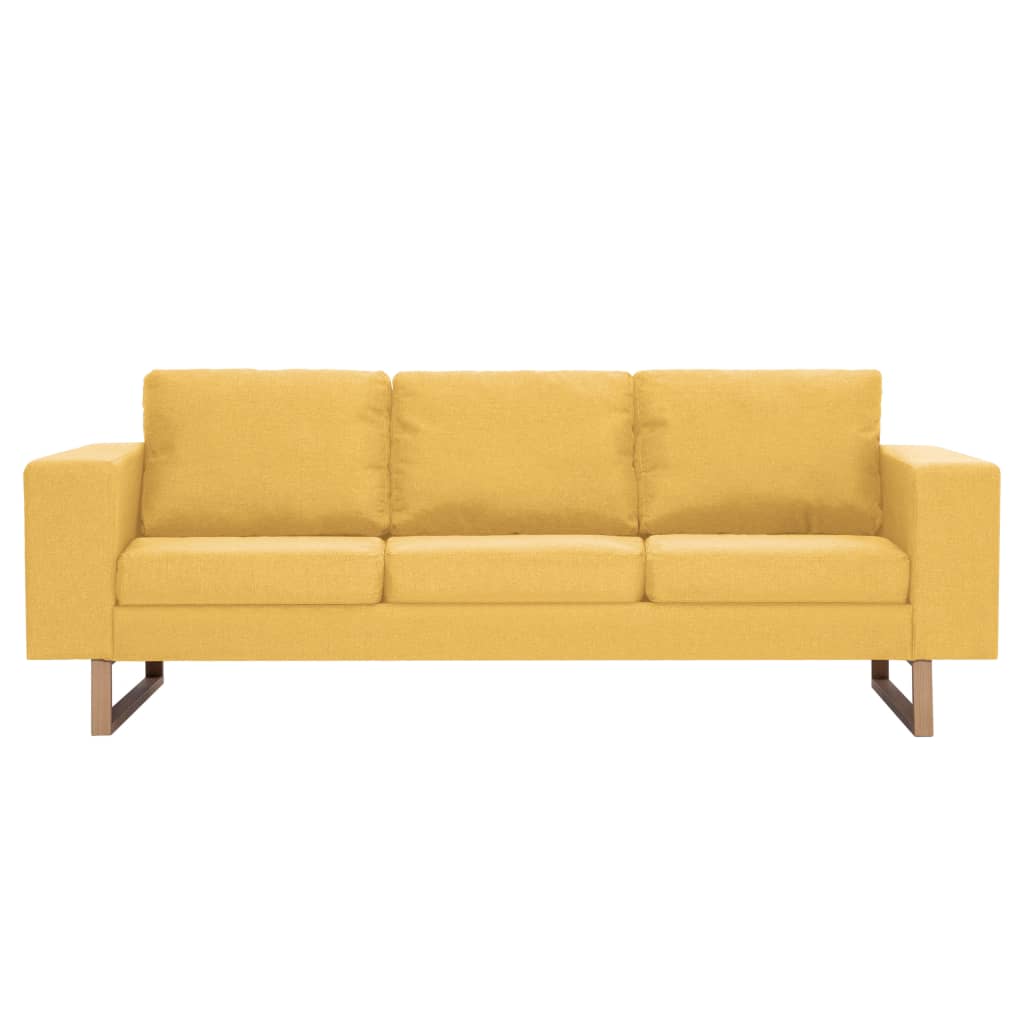 Ensemble de canapé 2 pcs tissu jaune