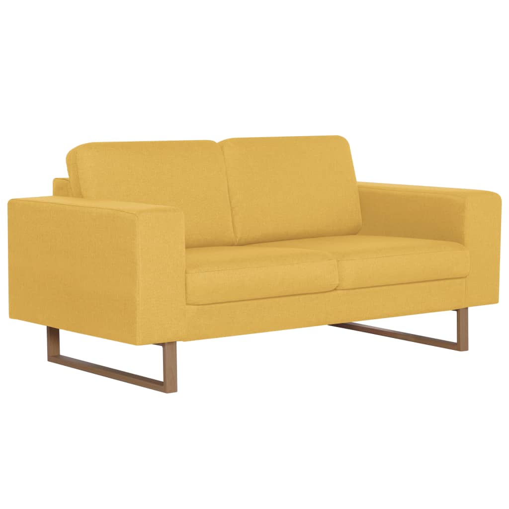 Ensemble de canapé 2 pcs tissu jaune