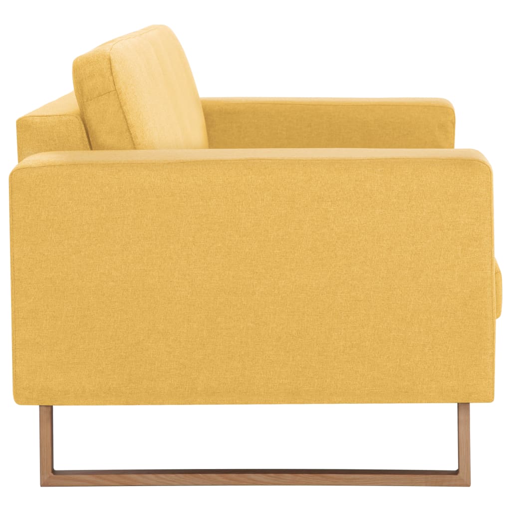 Ensemble de canapé 2 pcs tissu jaune