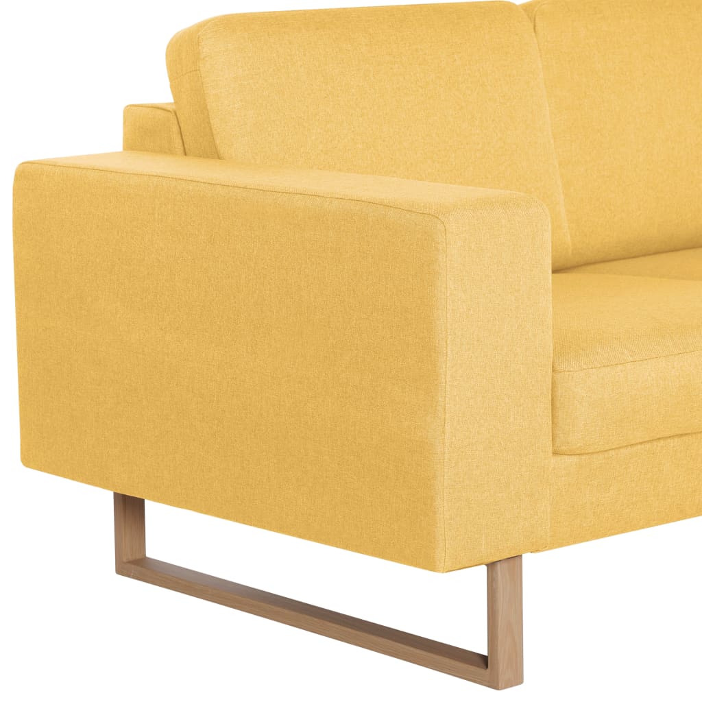 Ensemble de canapé 2 pcs tissu jaune