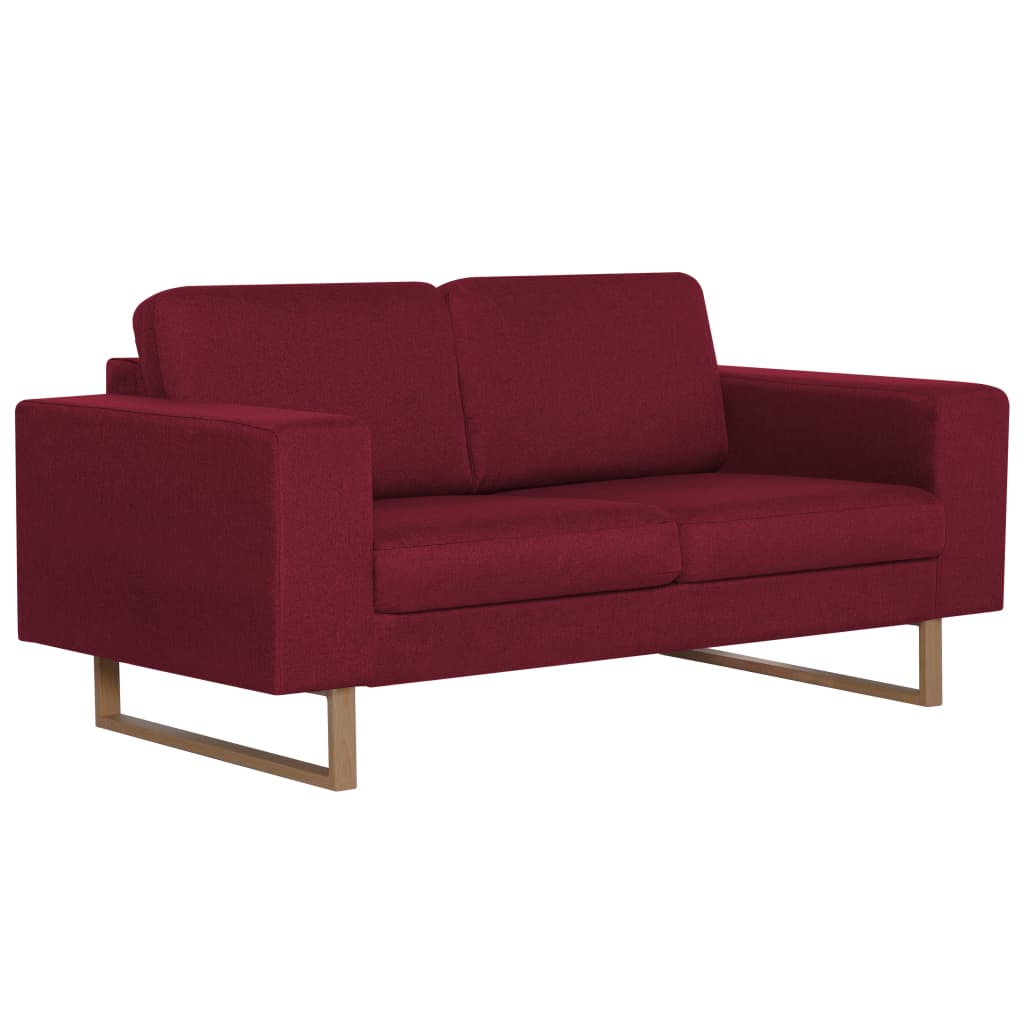 Ensemble de canapé 2 pcs Tissu Rouge bordeaux