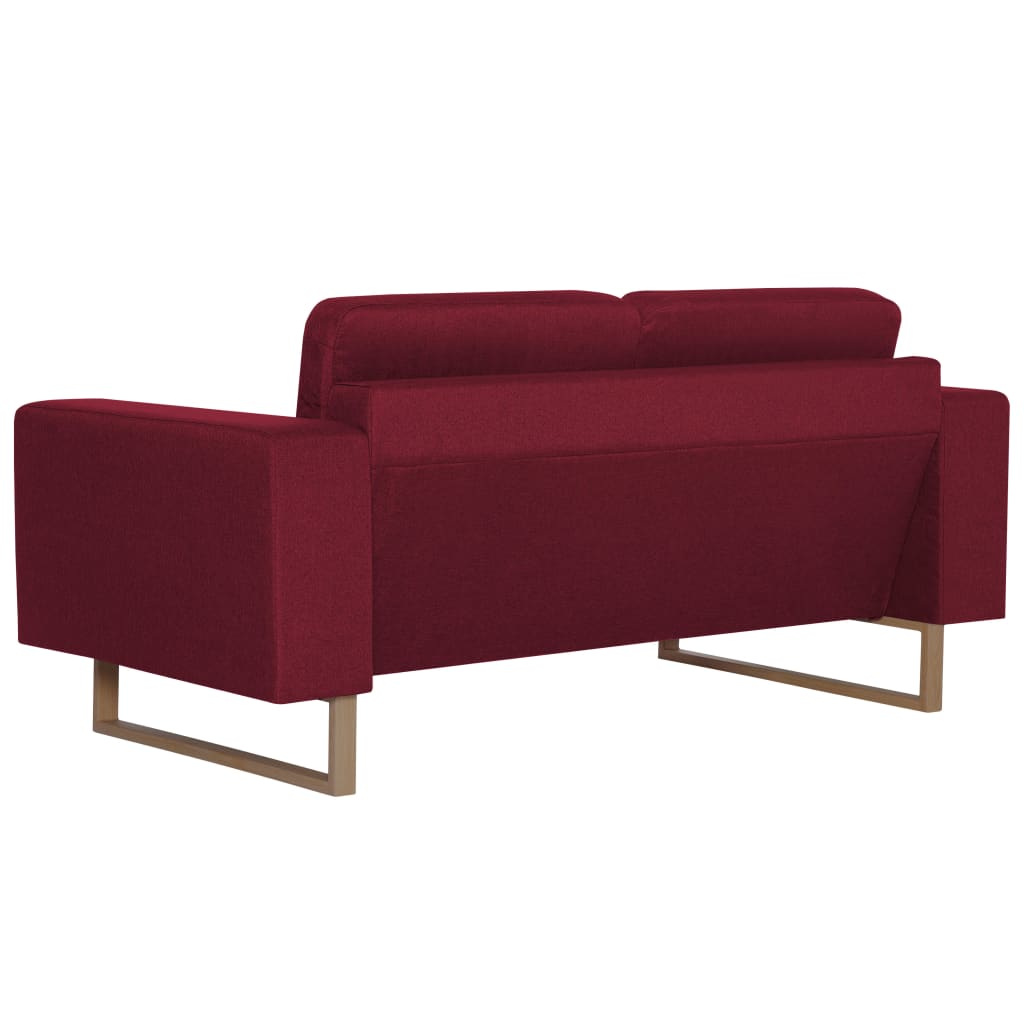 Ensemble de canapé 2 pcs Tissu Rouge bordeaux