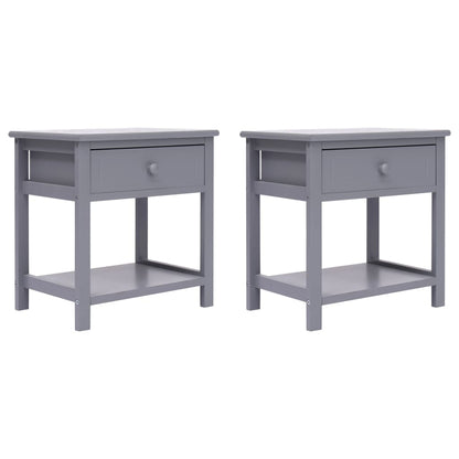 Tables de chevet 2 pcs Gris 40x29x42 cm Bois de Paulownia