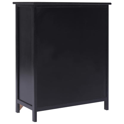 Armoire latérale Noir 60x30x75 cm Bois de Paulownia