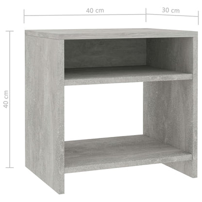 Table de chevet Gris béton 40x30x40 cm Bois d'ingénierie