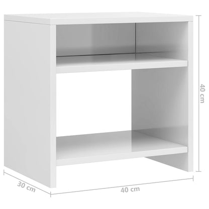 Table de chevet Blanc brillant 40x30x40 cm bois d'ingénierie