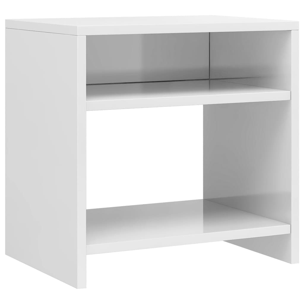 Tables de chevet 2pcs Blanc brillant 40x30x40cm bois ingénierie