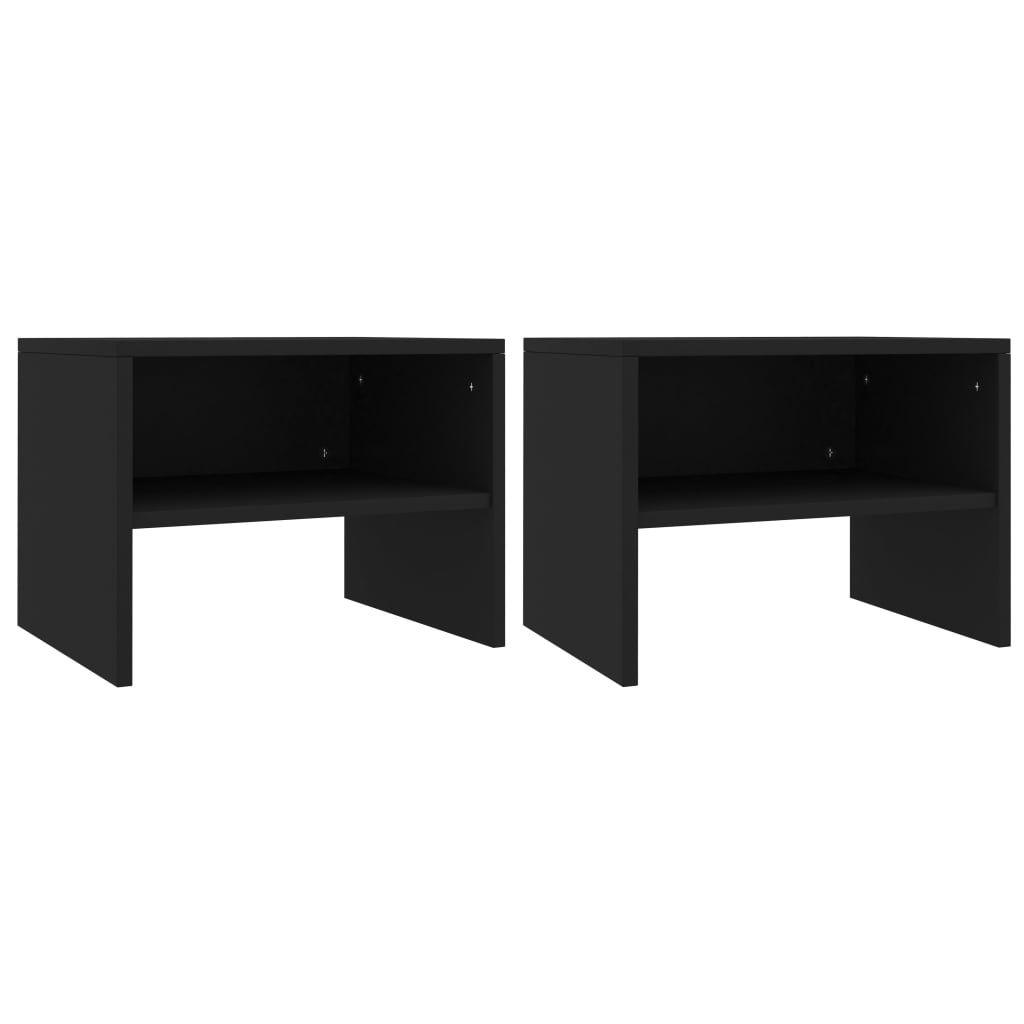 Tables de chevet 2 pcs Noir 40x30x30 cm Bois d'ingénierie