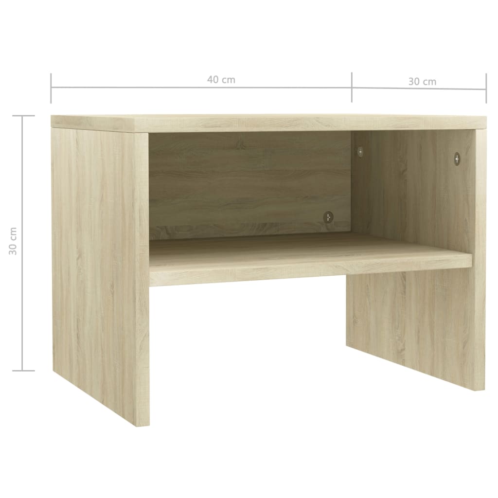 Tables de chevet 2 pcs Chêne sonoma 40x30x30 cm Bois ingénierie