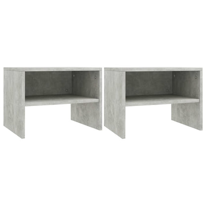 Tables de chevet 2 pcs Gris béton 40x30x30 cm Bois ingénierie