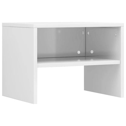 Tables de chevet 2pcs Blanc brillant 40x30x30cm Bois ingénierie