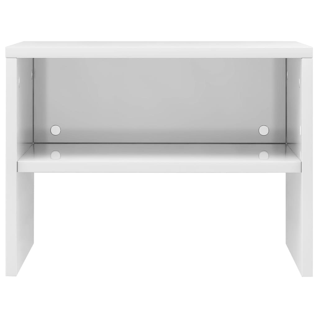 Tables de chevet 2pcs Blanc brillant 40x30x30cm Bois ingénierie