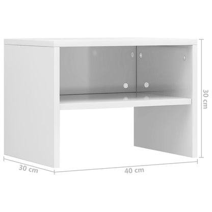 Tables de chevet 2pcs Blanc brillant 40x30x30cm Bois ingénierie