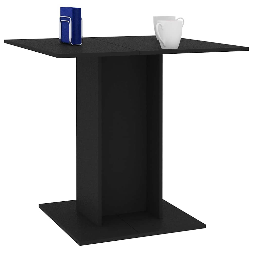 Table à manger Noir 80x80x75 cm bois d'ingénierie