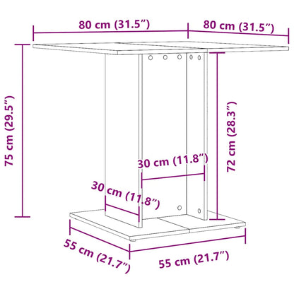 Table à manger Noir 80x80x75 cm bois d'ingénierie