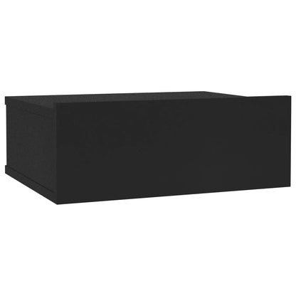 Table de chevet flottante noir 40x30x15 cm Bois d'ingénierie