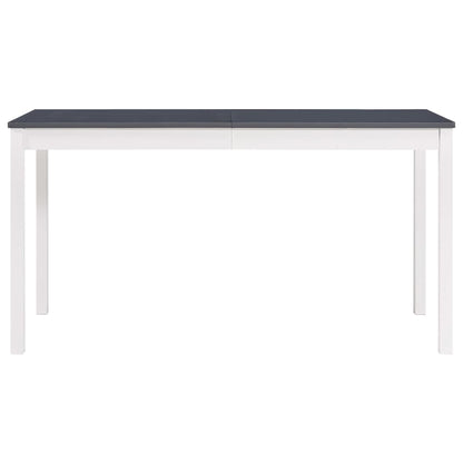 Table à manger Blanc et gris 140x70x73 cm Bois de pin