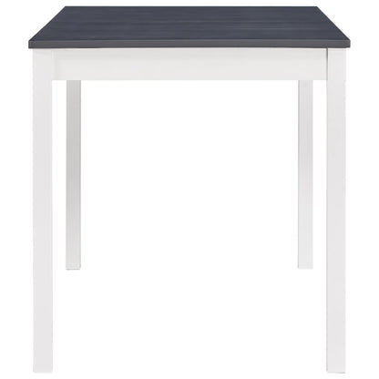 Table à manger Blanc et gris 140x70x73 cm Bois de pin