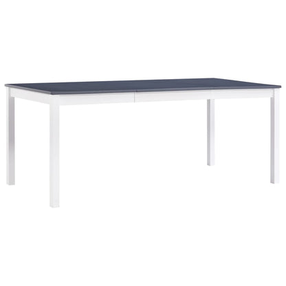 Table à manger Blanc et gris 180x90x73 cm Bois de pin