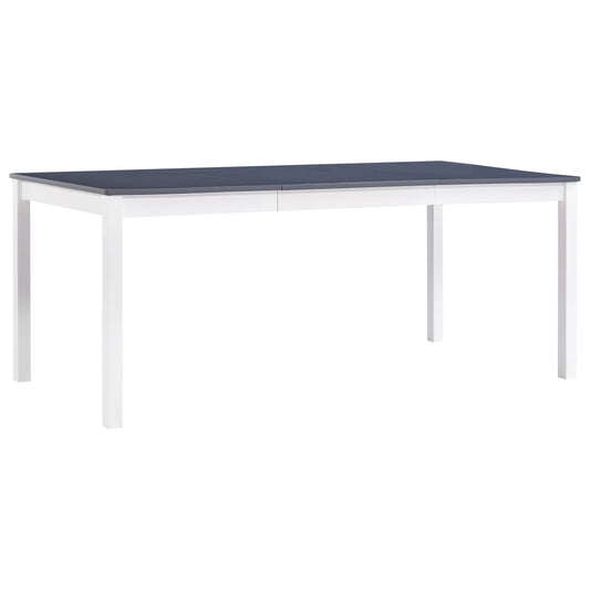 Table à manger Blanc et gris 180x90x73 cm Bois de pin