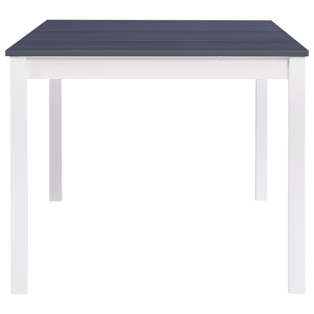 Table à manger Blanc et gris 180x90x73 cm Bois de pin