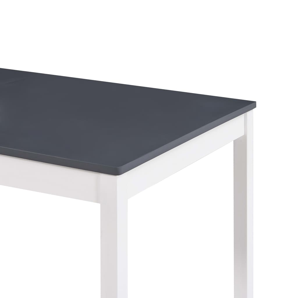 Table à manger Blanc et gris 180x90x73 cm Bois de pin