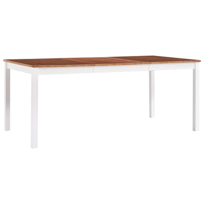 Table à manger Blanc et marron 180x90x73 cm Bois de pin