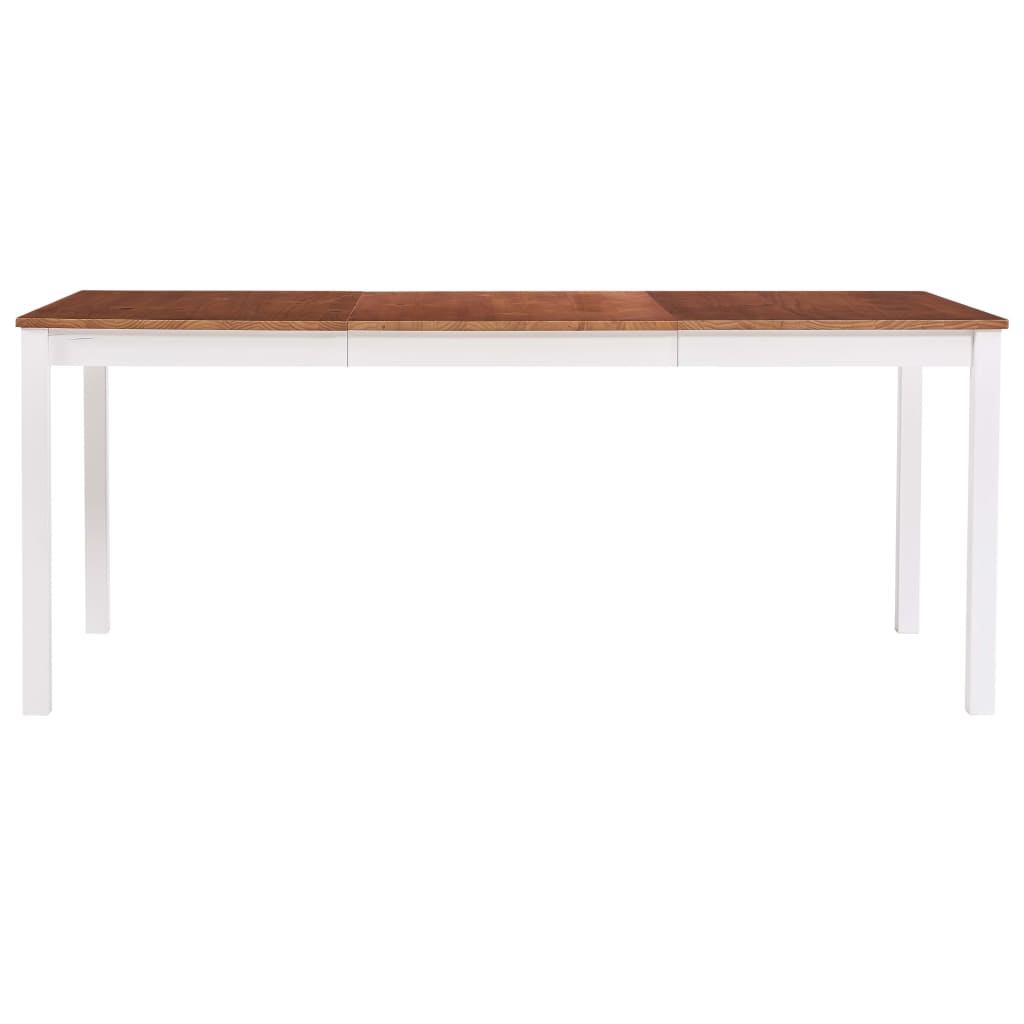 Table à manger Blanc et marron 180x90x73 cm Bois de pin