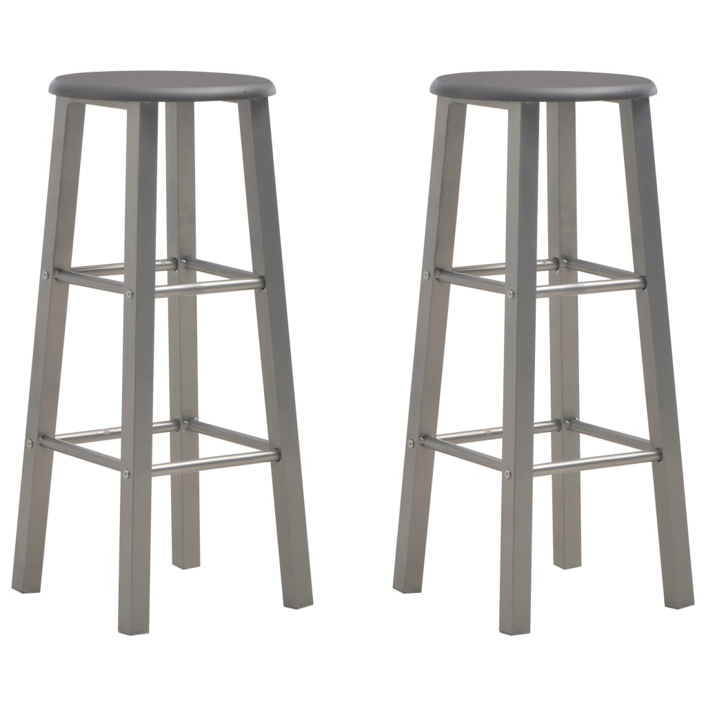 Tabourets de bar lot de 2 anthracite MDF