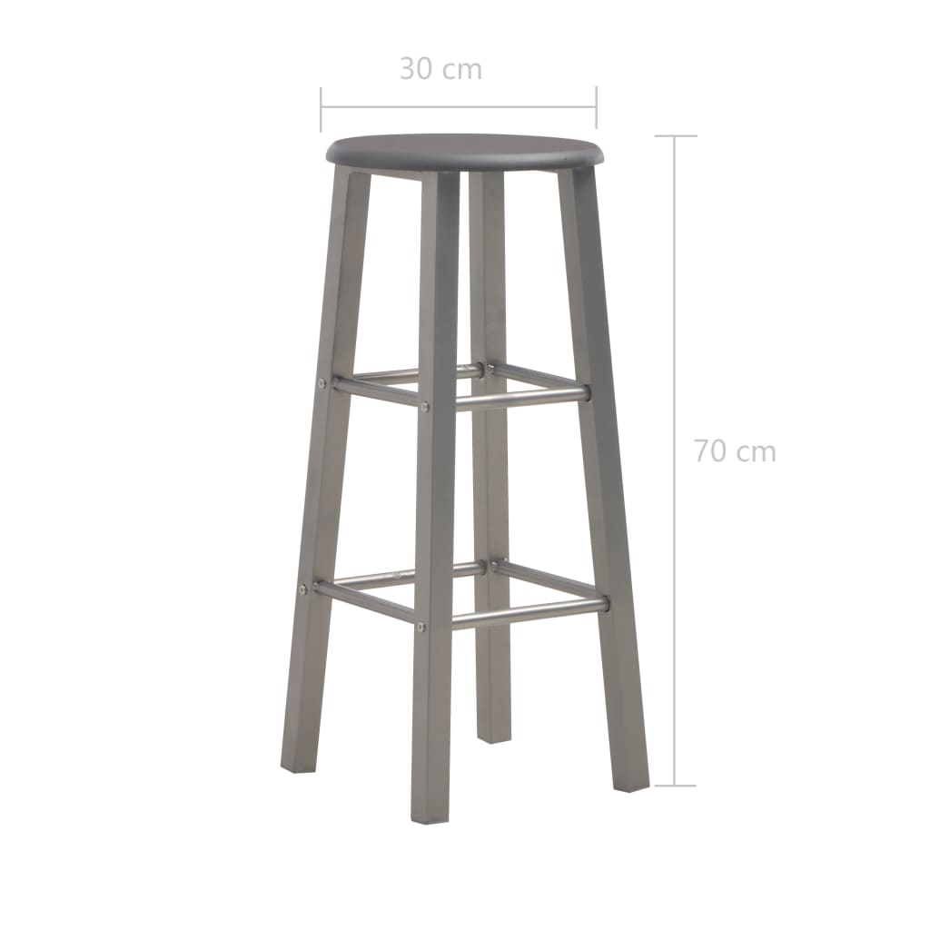 Tabourets de bar lot de 2 anthracite MDF