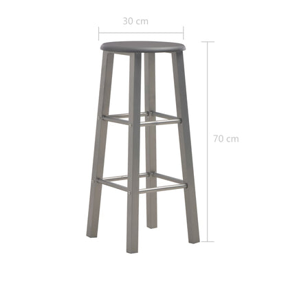 Tabourets de bar lot de 2 anthracite MDF