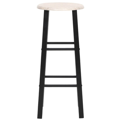 Tabourets de bar lot de 2 noir MDF