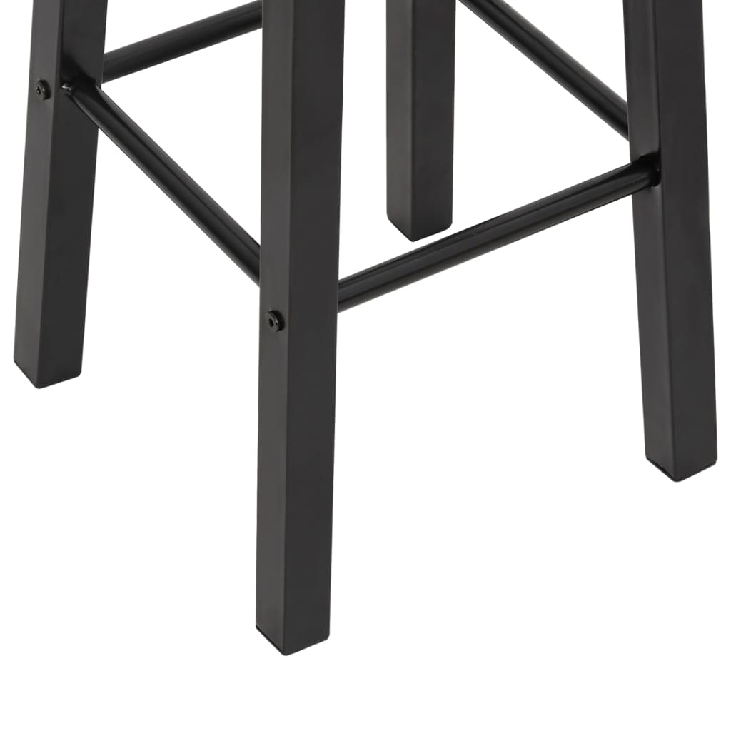 Tabourets de bar lot de 2 noir MDF