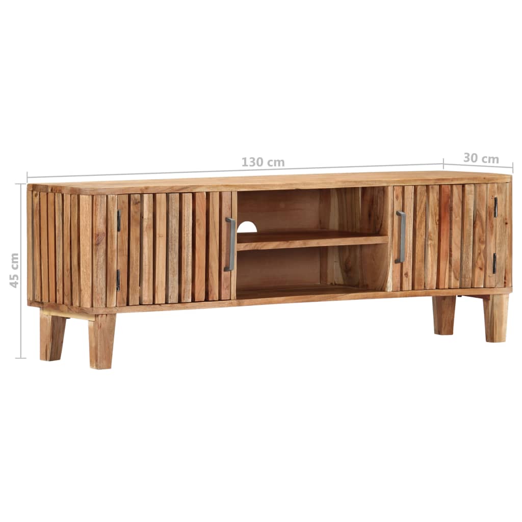 Meuble TV 130x30x45 cm Bois d'acacia massif