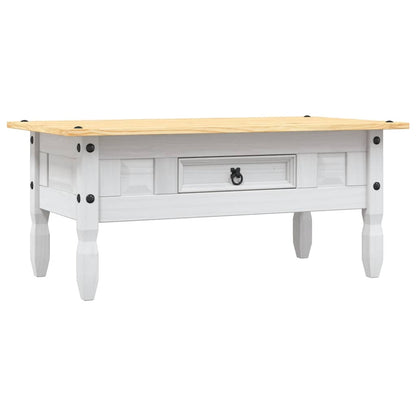 Table basse Pin mexicain Gamme Corona Blanc 100x55x44 cm