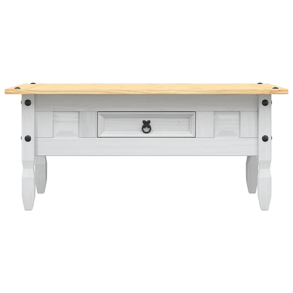 Table basse Pin mexicain Gamme Corona Blanc 100x55x44 cm