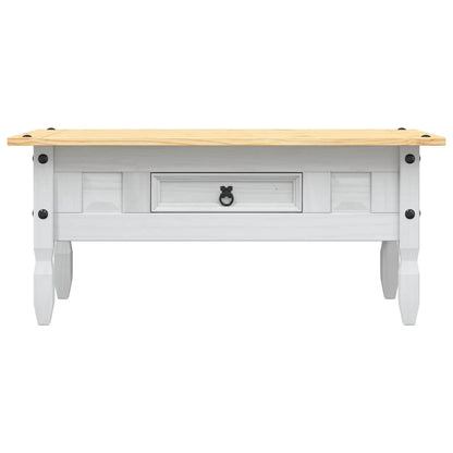 Table basse Pin mexicain Gamme Corona Blanc 100x55x44 cm