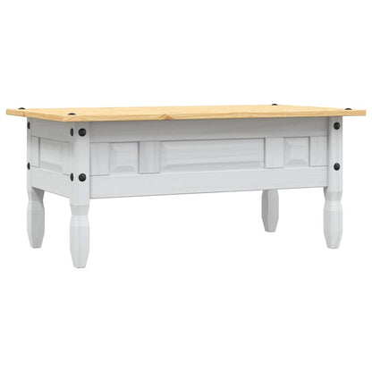 Table basse Pin mexicain Gamme Corona Blanc 100x55x44 cm