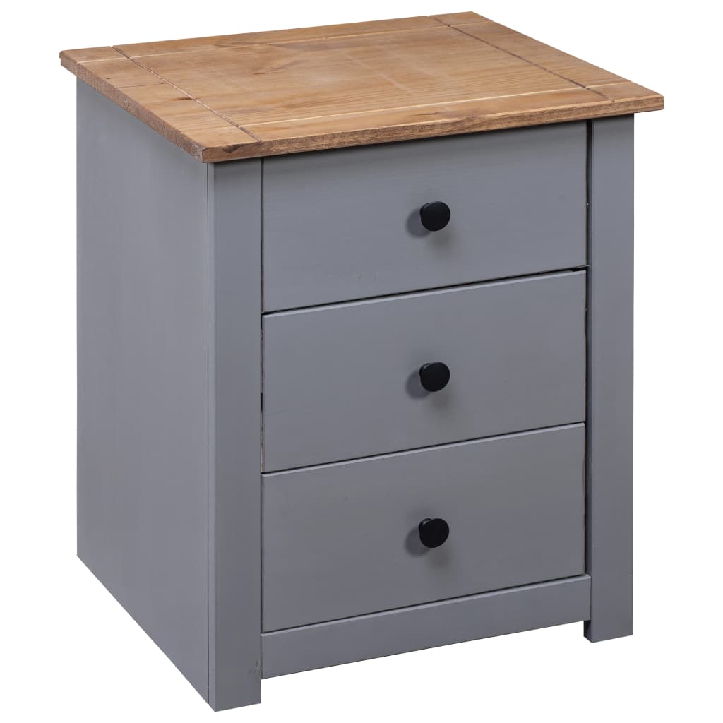 Table de chevet Gris 46x40x57 cm Pin Gamme Panama