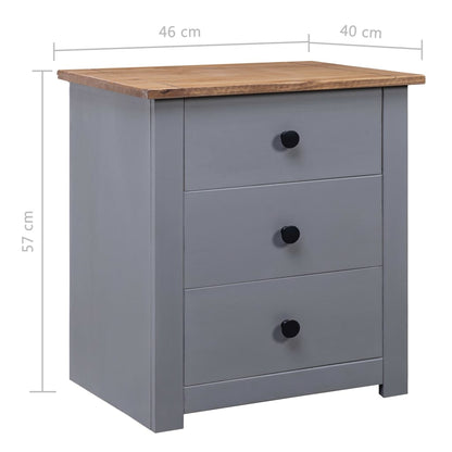 Table de chevet Gris 46x40x57 cm Pin Gamme Panama