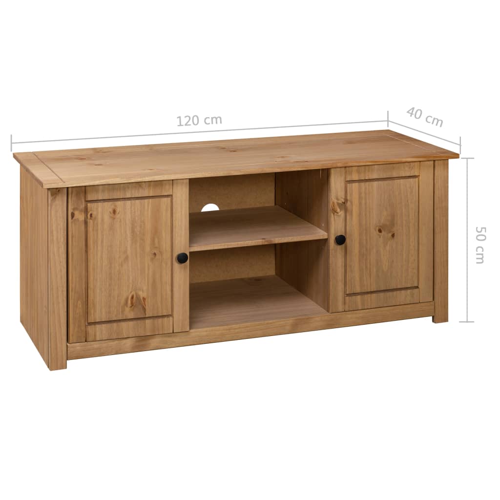 Meuble TV 120x40x50 cm Bois de pin massif Gamme Panama