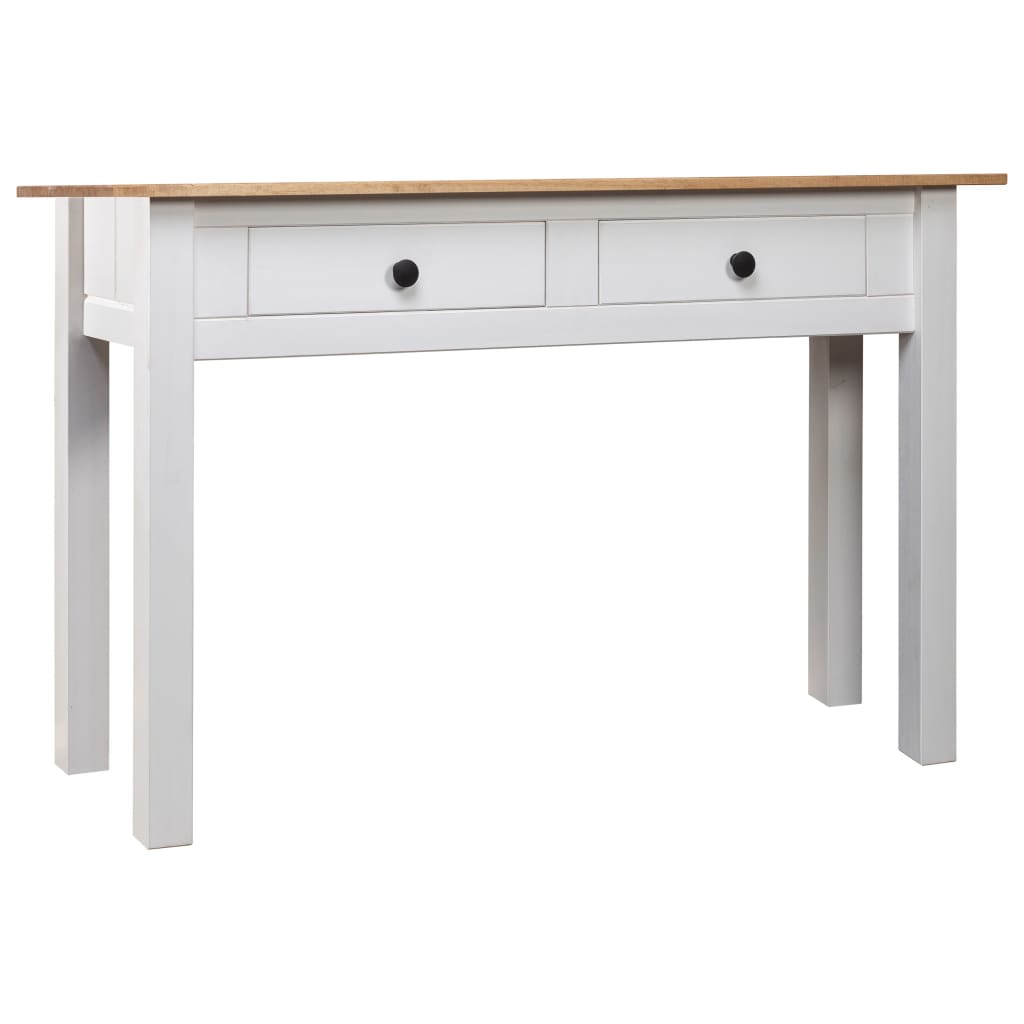 Table console Blanc 110x40x72 cm Pin solide Gamme Panama