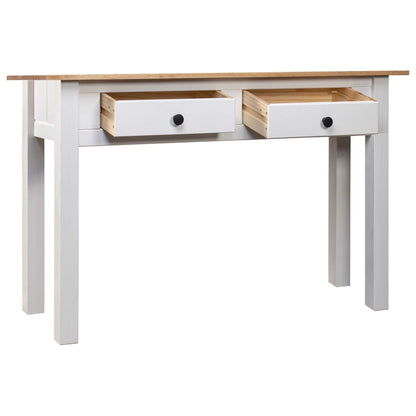 Table console Blanc 110x40x72 cm Pin solide Gamme Panama