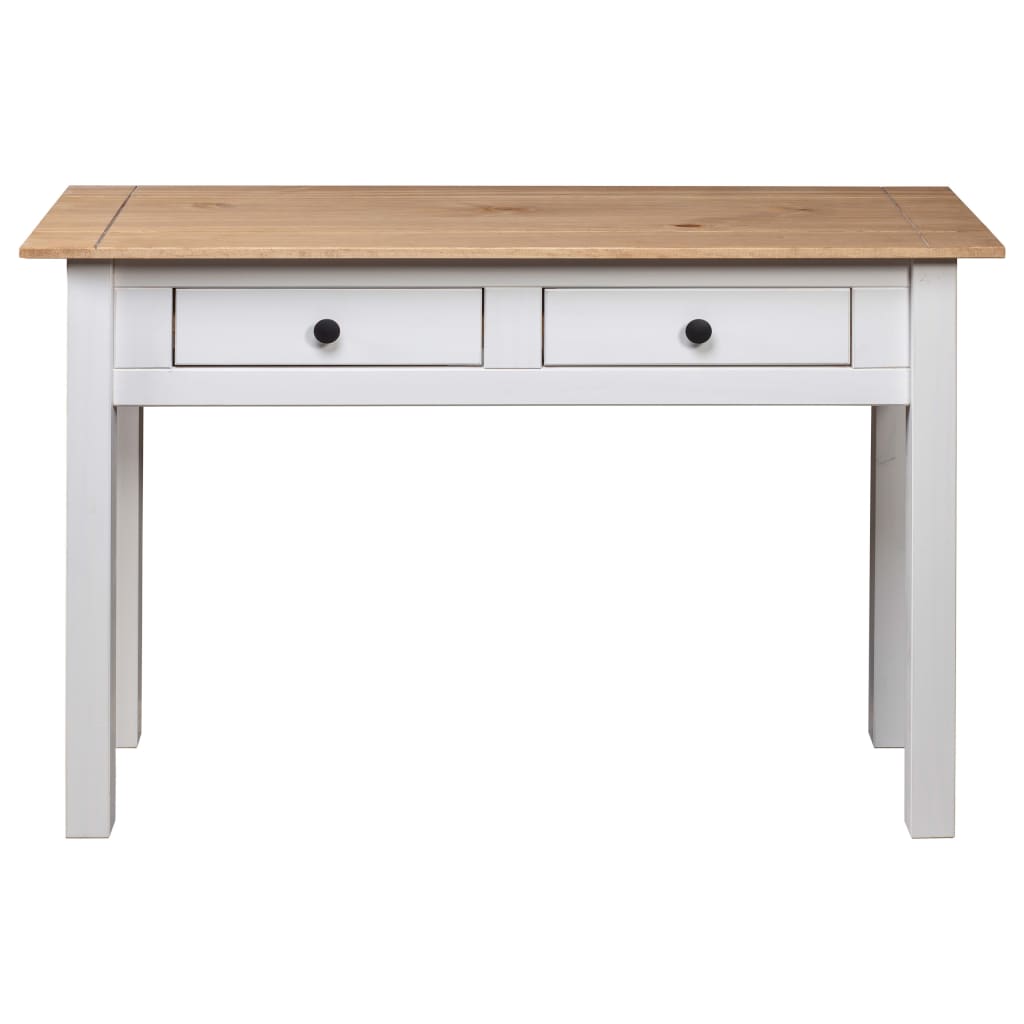 Table console Blanc 110x40x72 cm Pin solide Gamme Panama