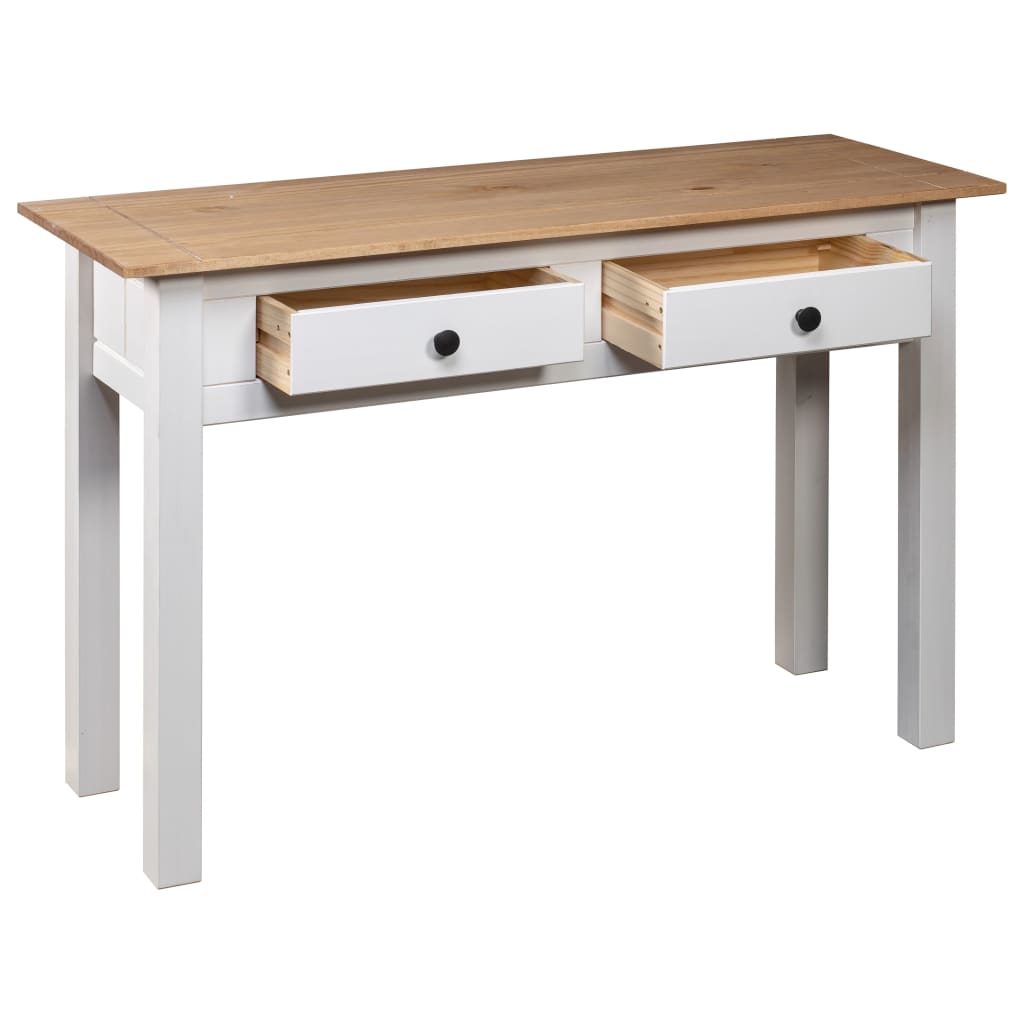 Table console Blanc 110x40x72 cm Pin solide Gamme Panama