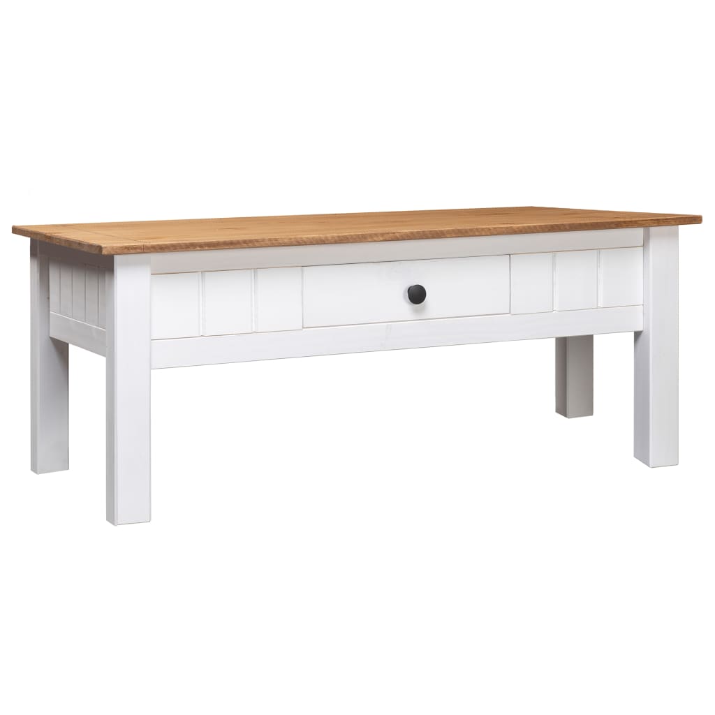 Table basse Blanc 100x60x45 cm Pin massif Assortiment Panama